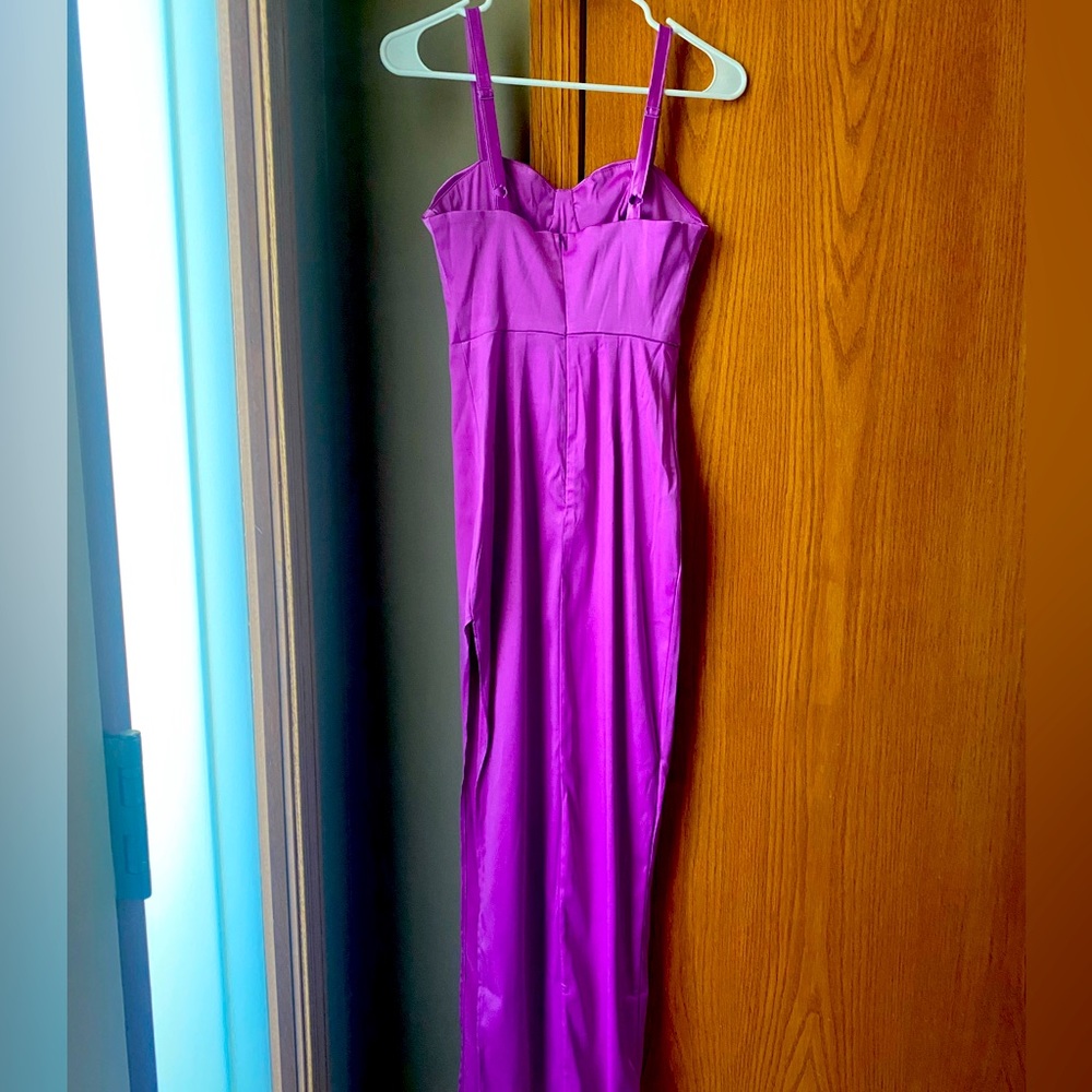 NWOT Corset bodycon satin dress FULL LENGTH - Picture 2 of 12